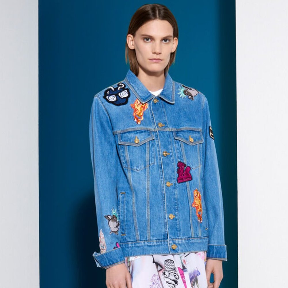 Kenzo badges denim jacket Sz S